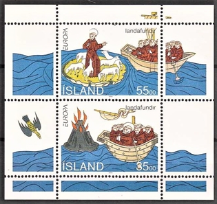 FRIMÆRKER ISLAND | 1994 - AFA 790a-791a - Europamærker - Miniark flerfarvet - Postfrisk